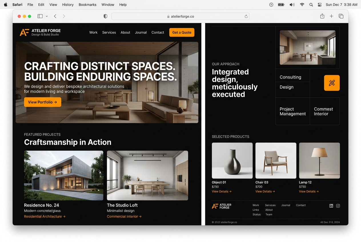 Modern redesigned website