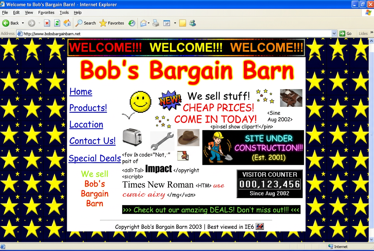 Outdated website before redesign